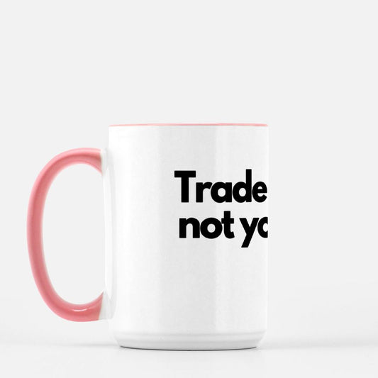 Trade the Chart Mug Deluxe 15oz. (Pink + White)