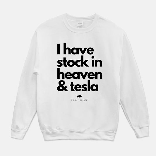 Stock in Heaven & Tesla Unisex Crew Neck Sweatshirt